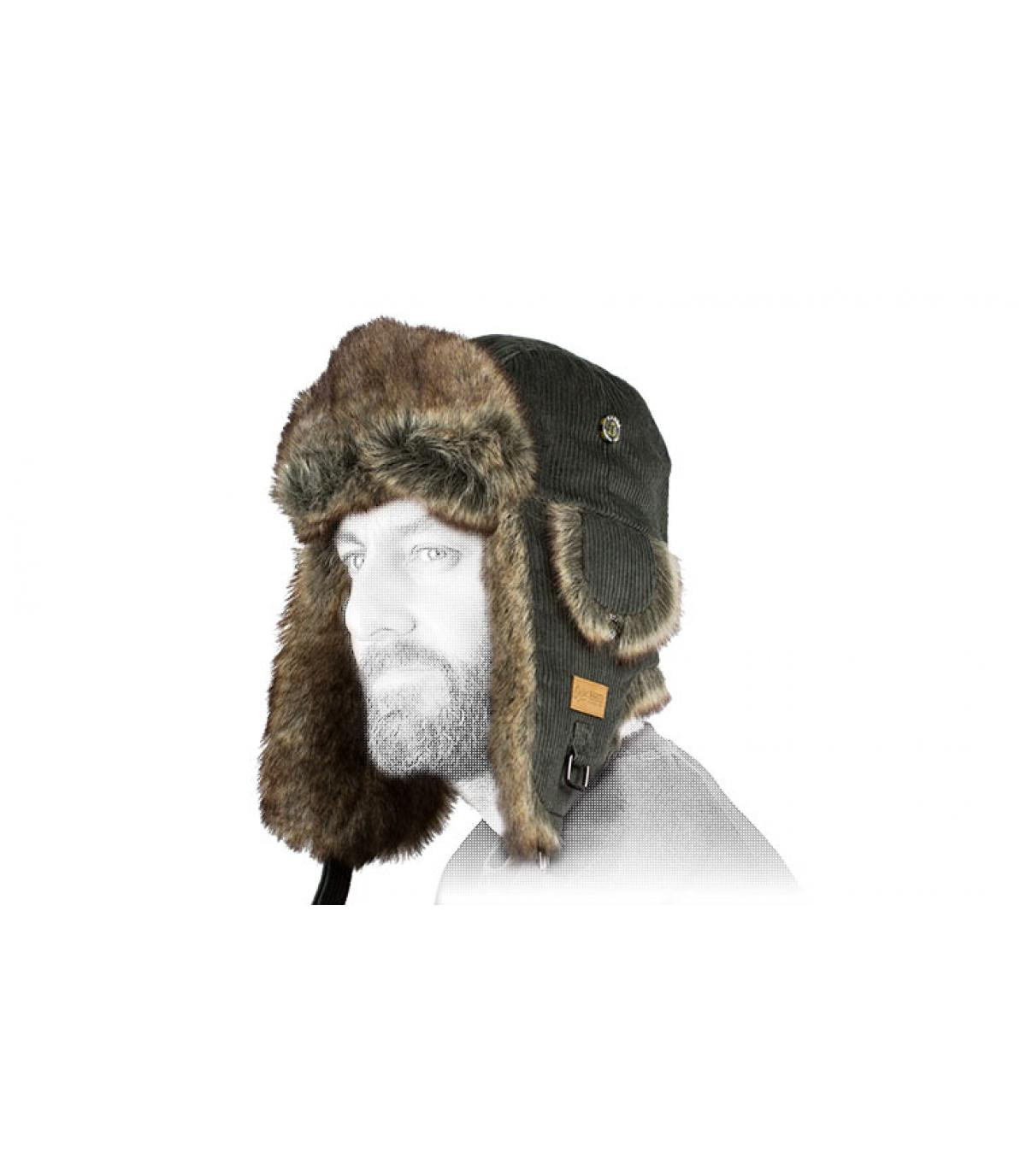 green fur trapper hat - Rib Bomber army Barts : Headict