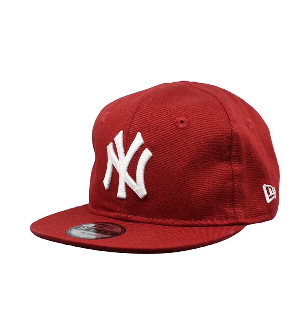 red and white NY baby cap Baby League Ess NY 9Fifty hot red New
