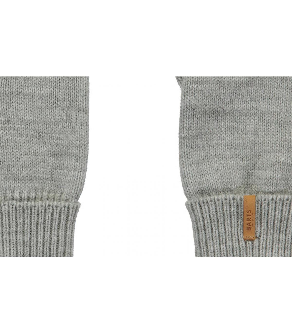 Gants femme gris - Fine knitted gloves dark heather par Barts.
