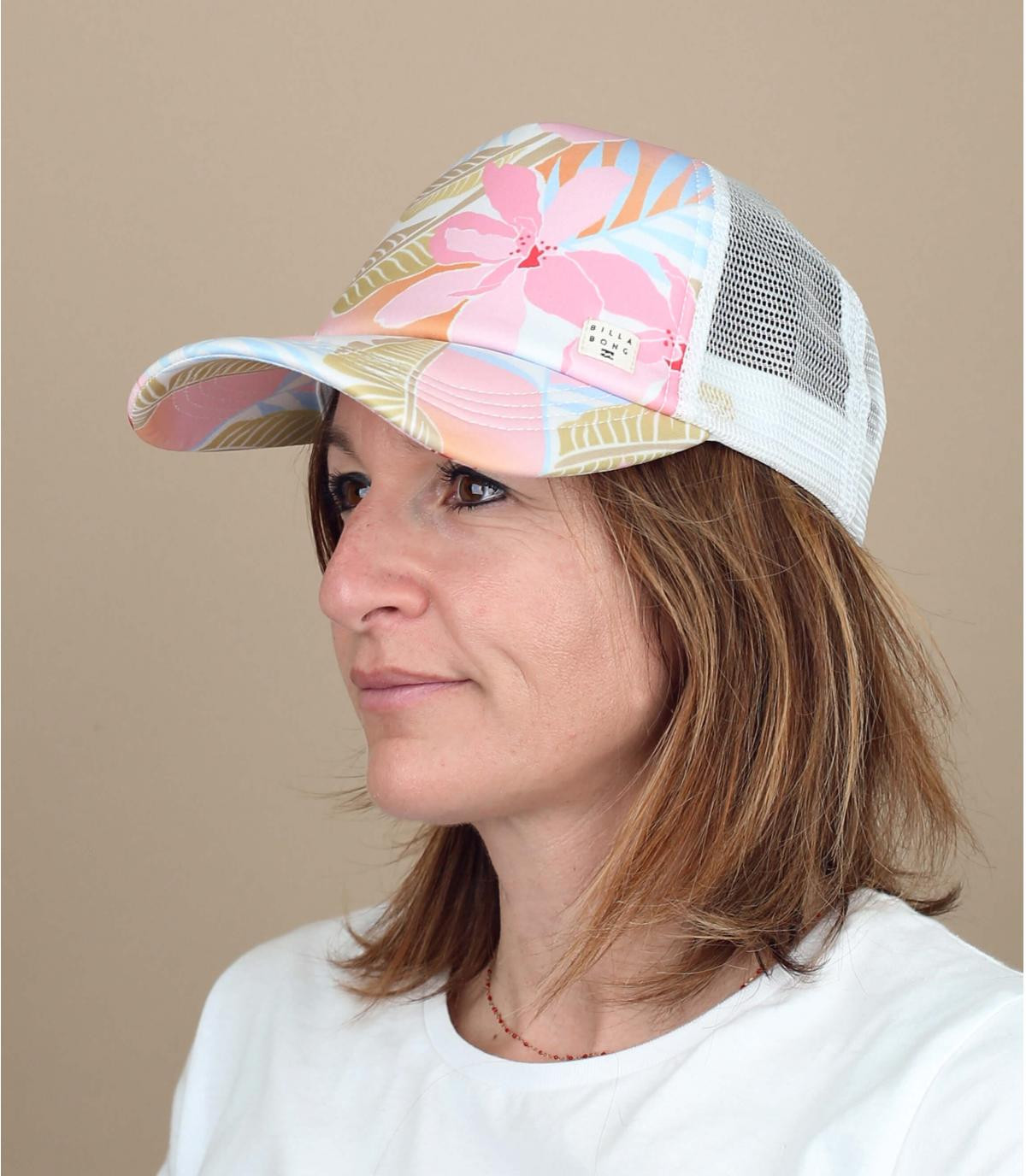 Pink Billabong trucker flowers Heritage Mashup Trucker coral