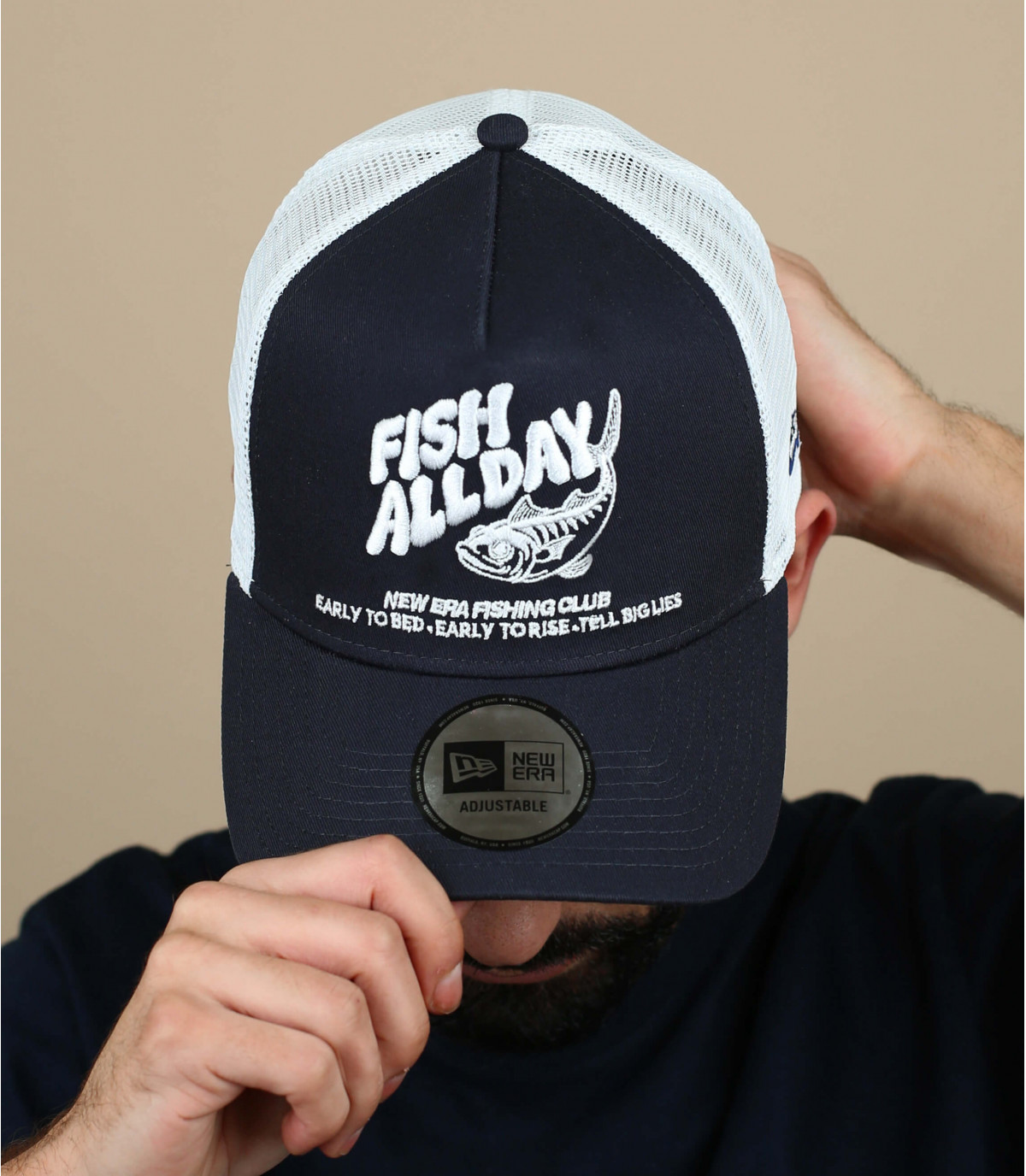 White Fish Snapback Navy/White