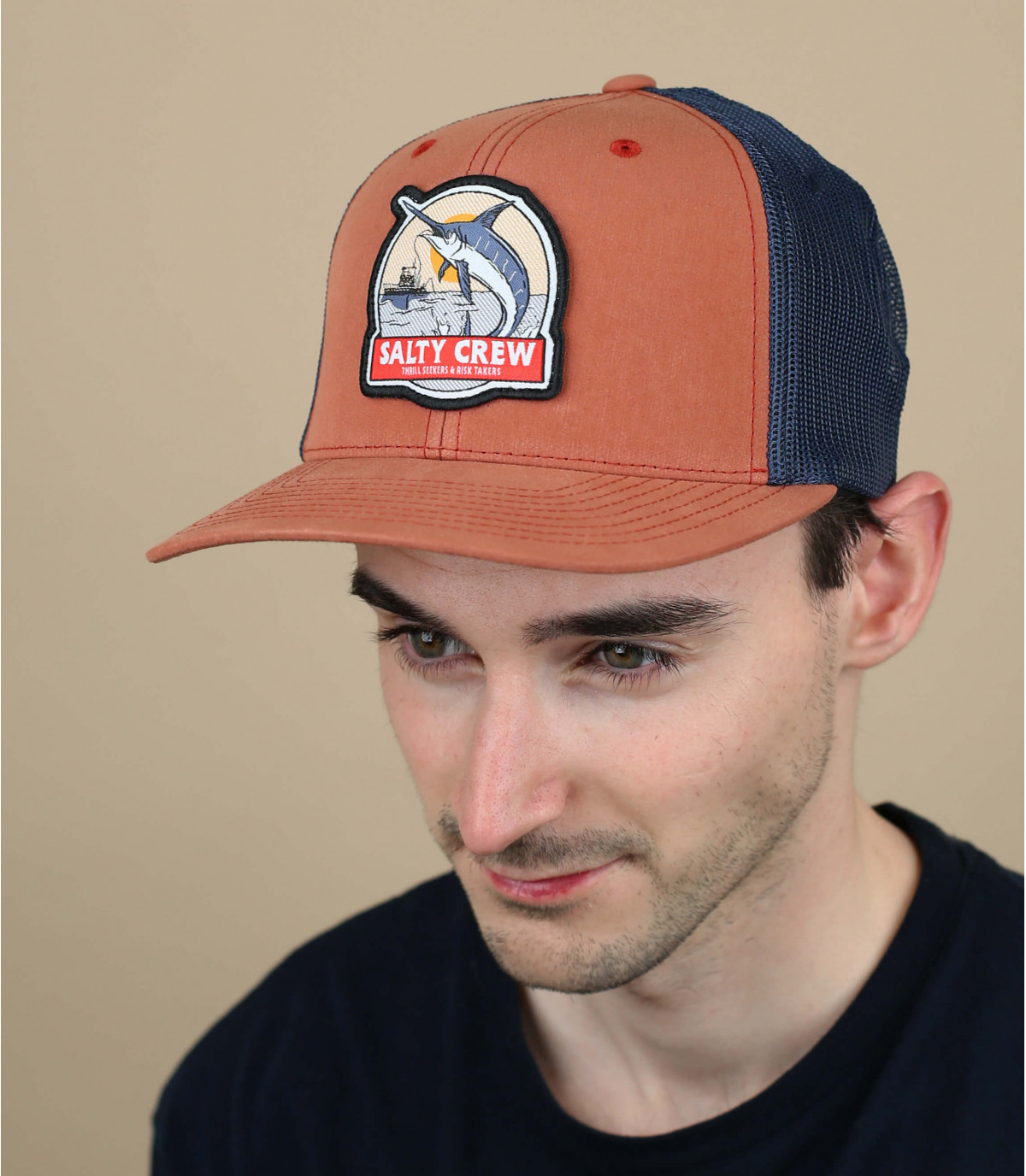 deep Drop Retro Trucker rust navy