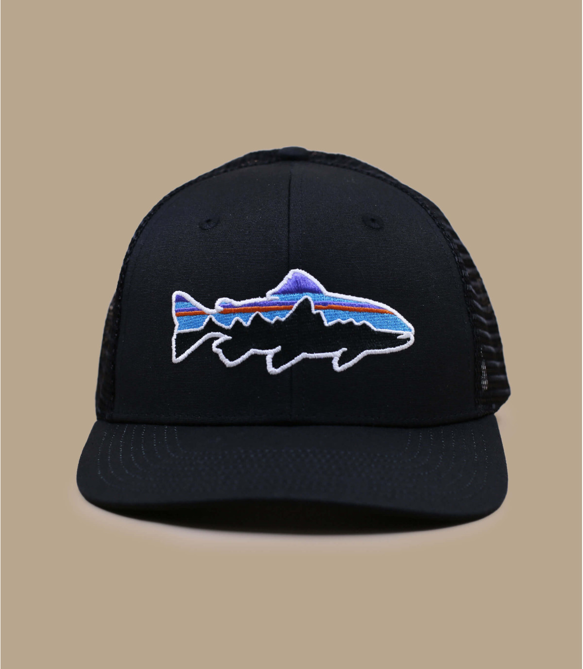 fish trucker cap Fitz Roy Trout Trucker black Patagonia Headict