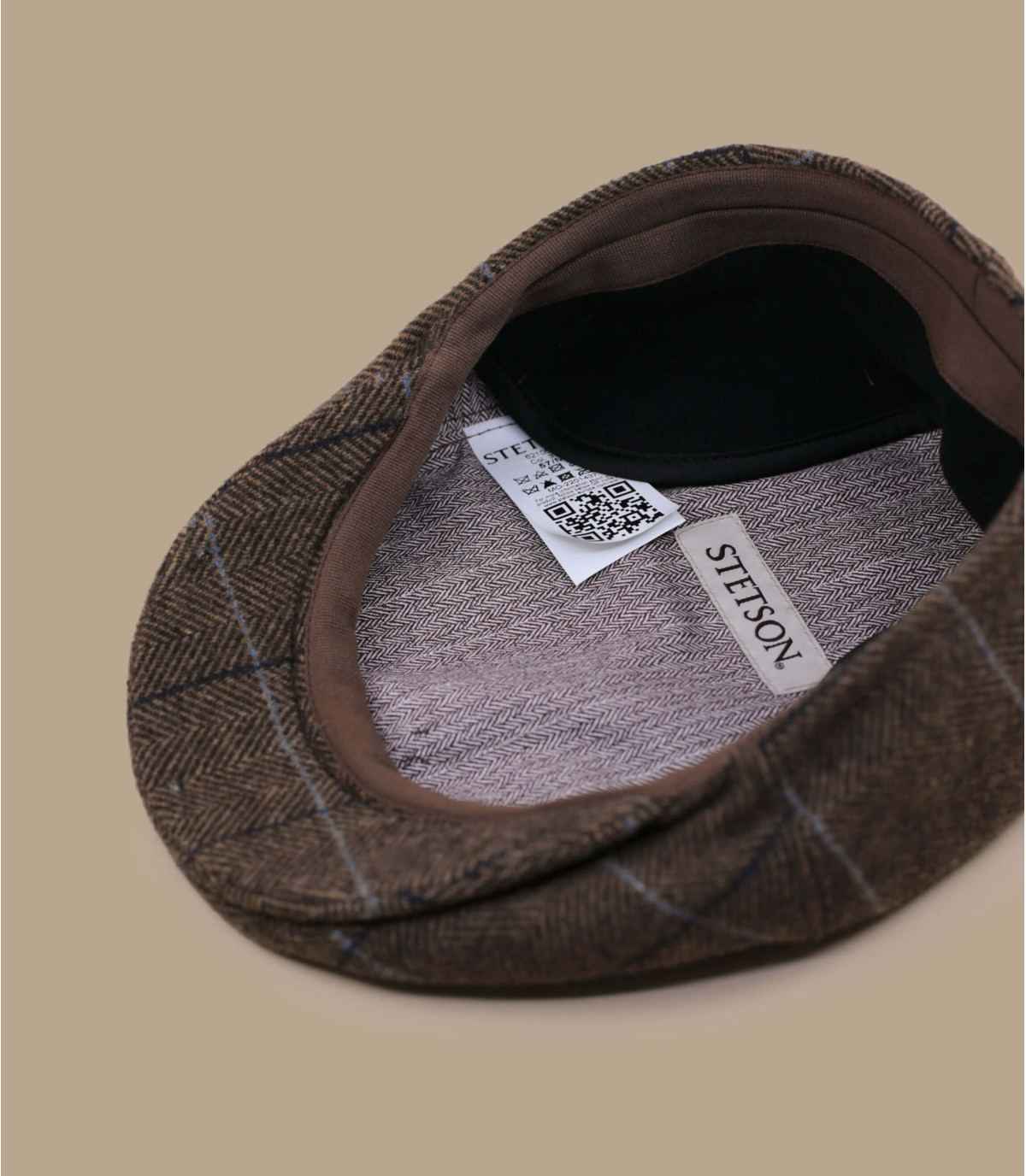 Brown herringbone flat cap deals