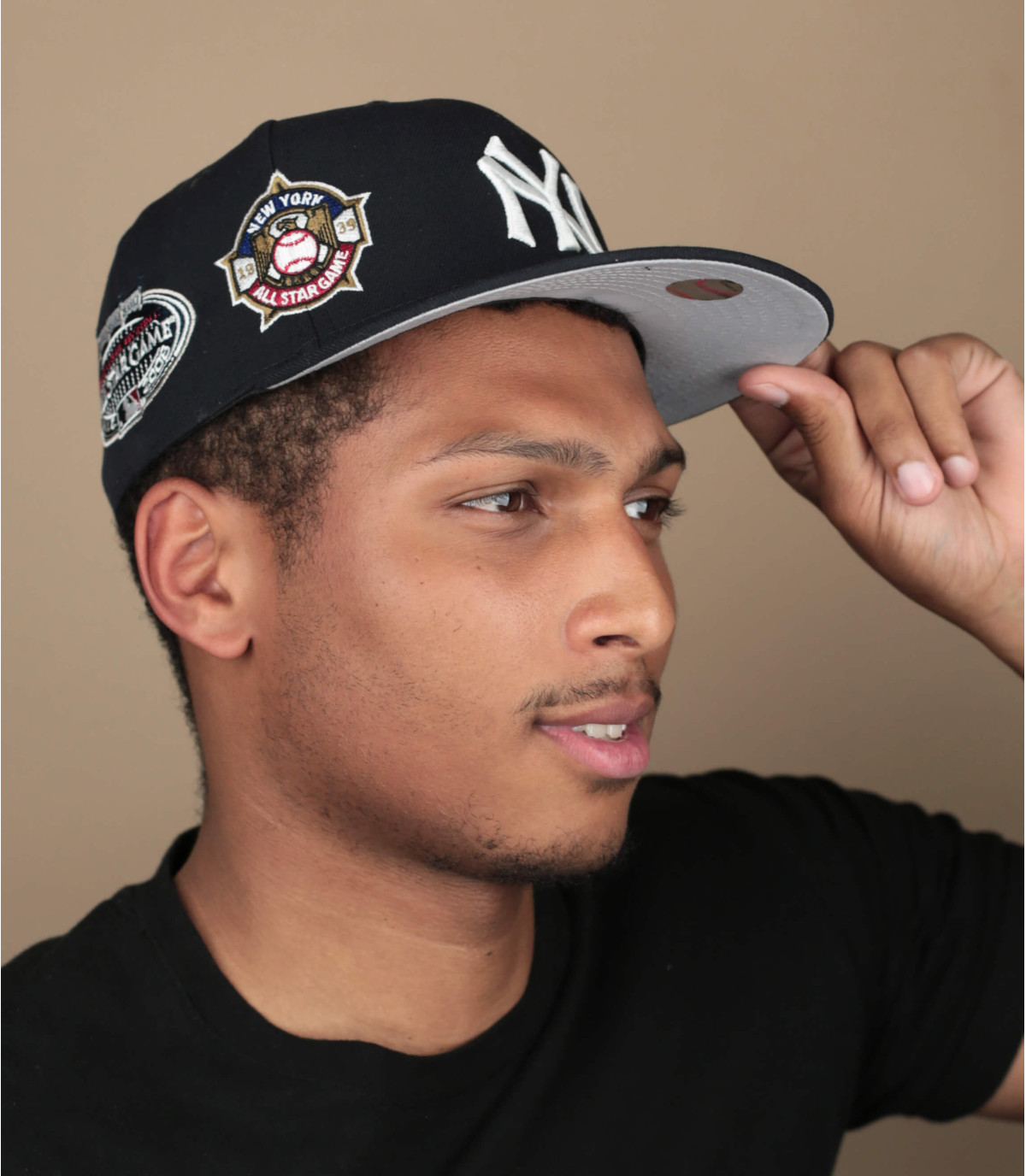 fitted cap NY navy blue patches - Cooperstown NY Multi Patch 59Fifty New Era  : Headict