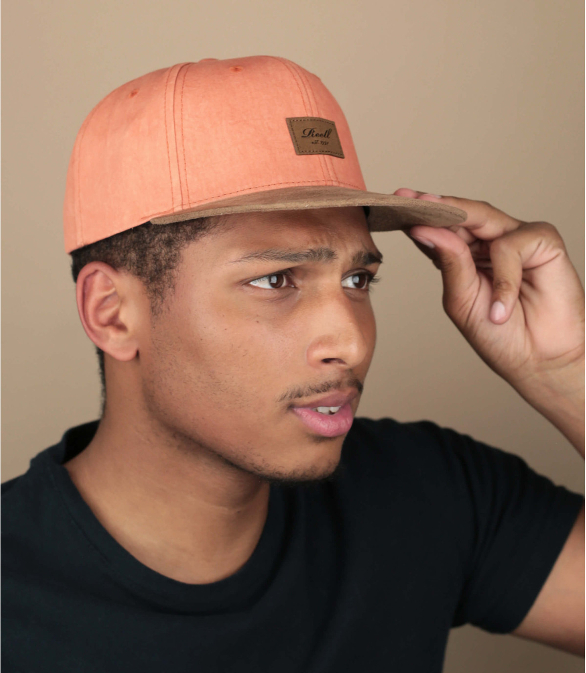 Snapback cap orange suede reell Suede Cap wrinkle orange Reell