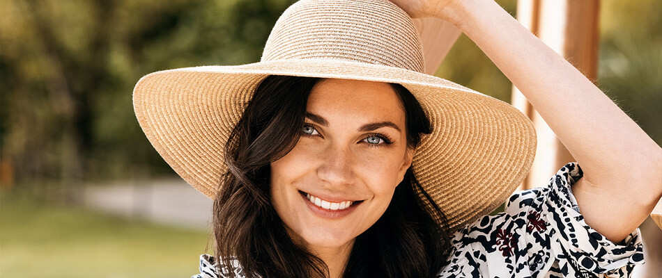 Women's floppy hat, women's straw capeline hat, black felt - Headict