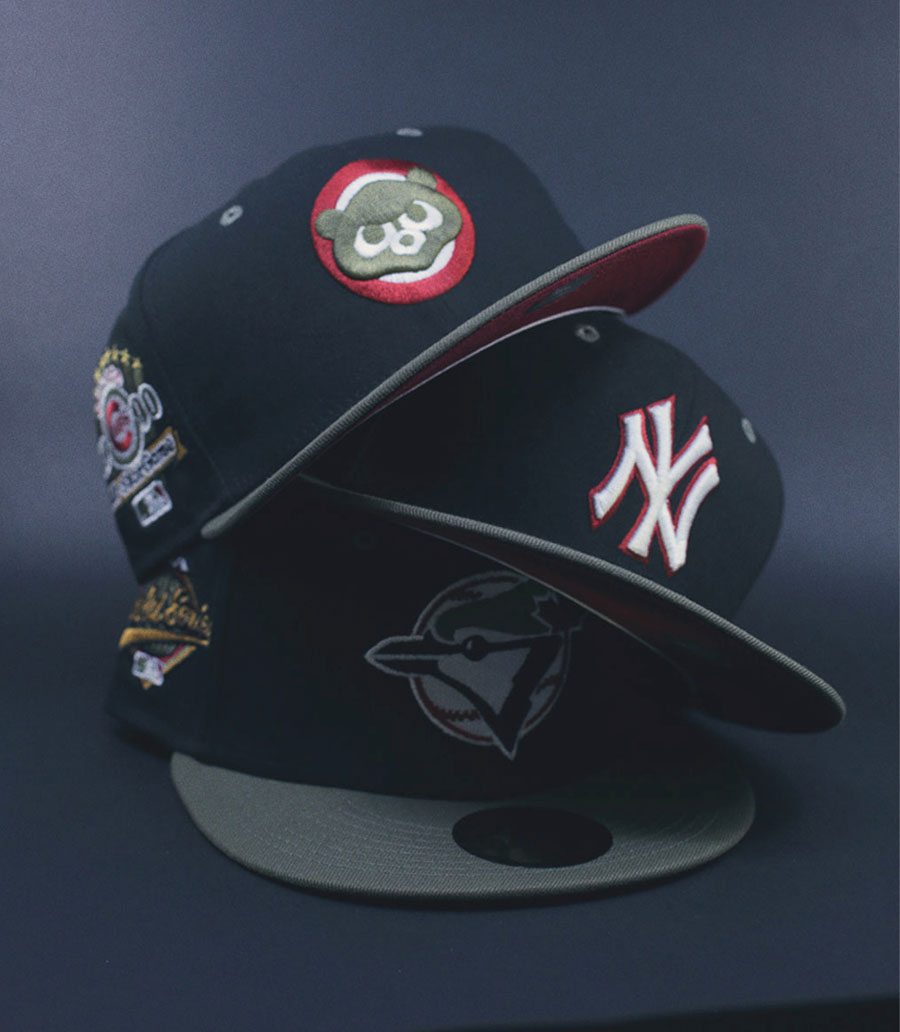 Side Patch 59Fifty New York Yankees black new olive